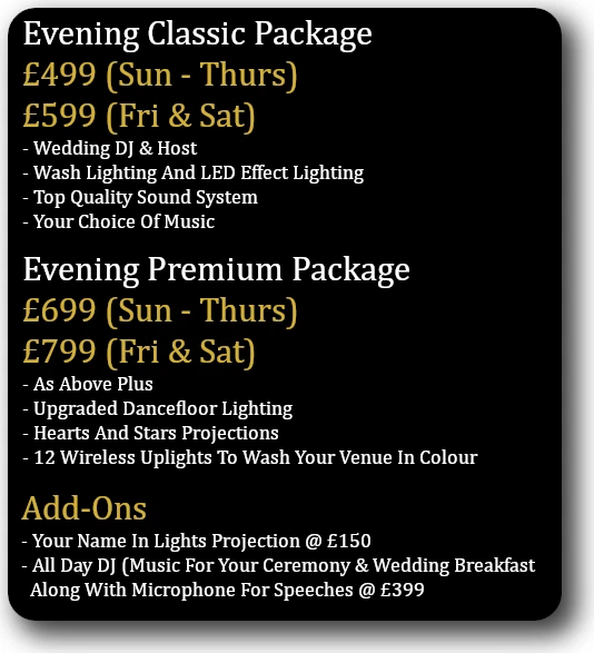 How Much Is A Cheshire Wedding DJ